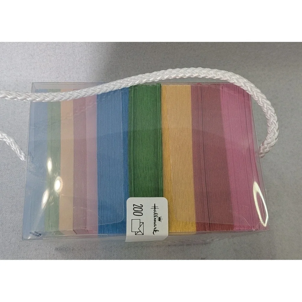 Hallmark Mini Envelopes 200 Count Multicolor Rainbow NEW Boxed WDN2043